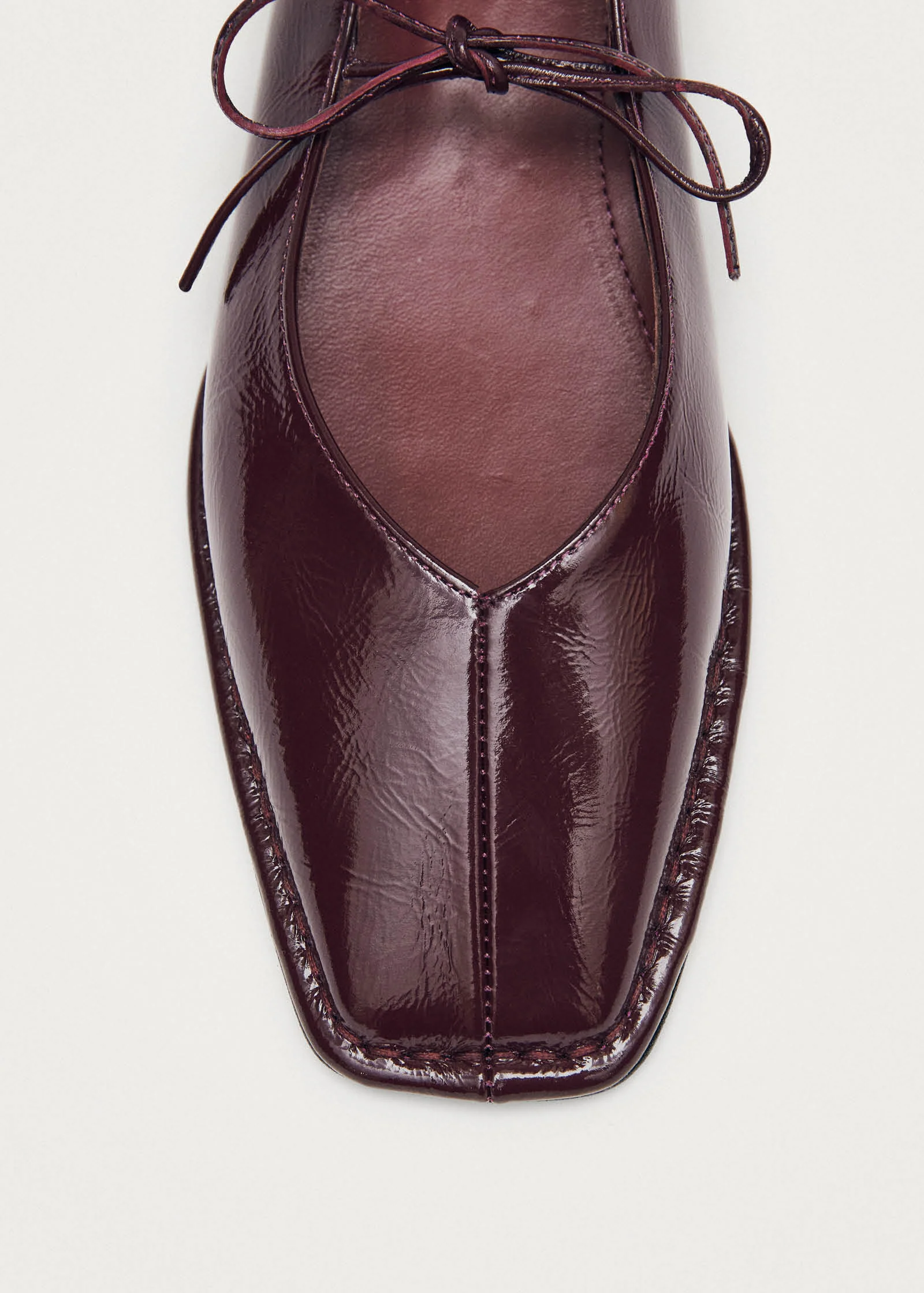 Sway Burgundy Leather Ballet Flats - Image 8