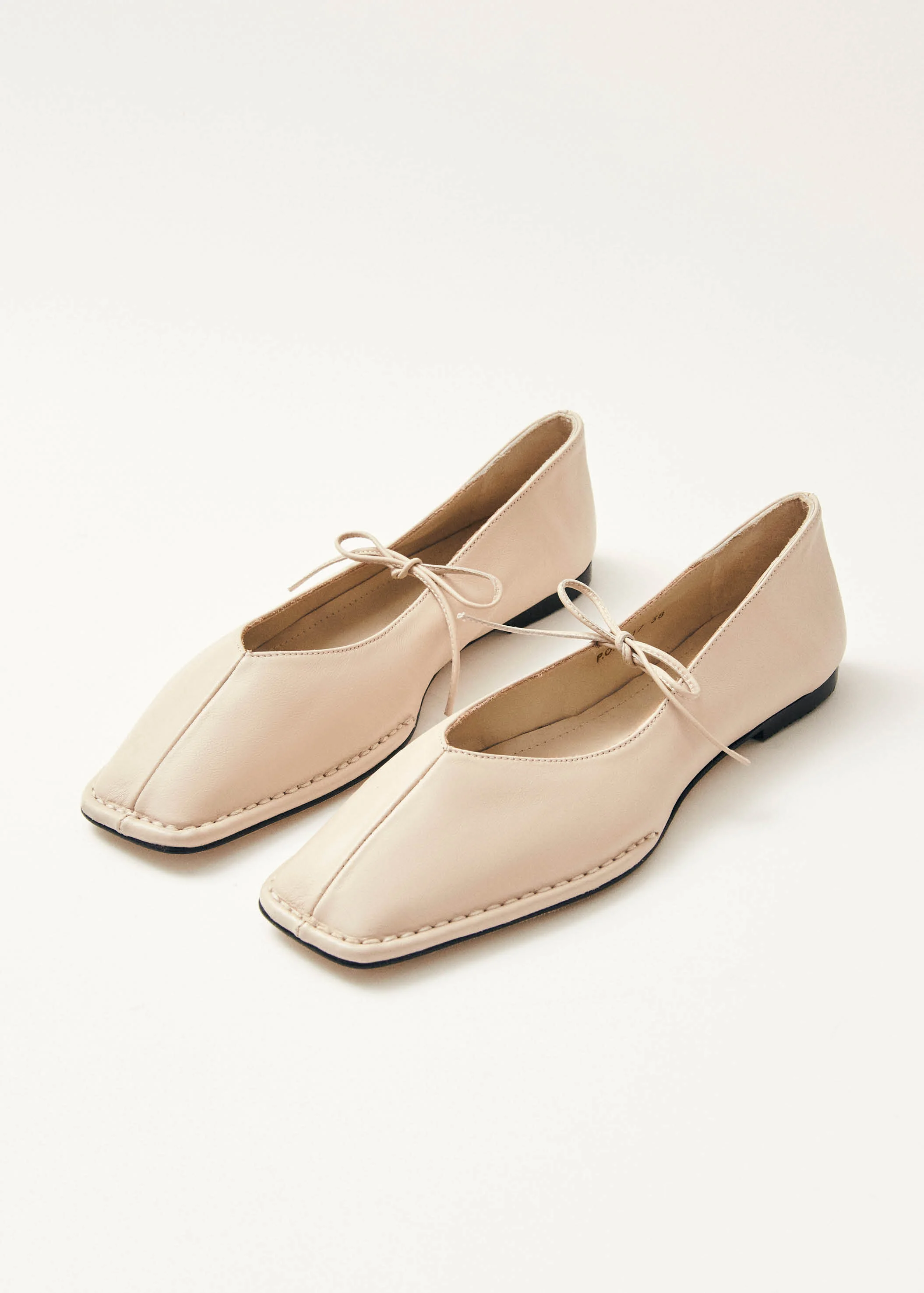 Sway Cream Leather Ballet Flats - Image 4
