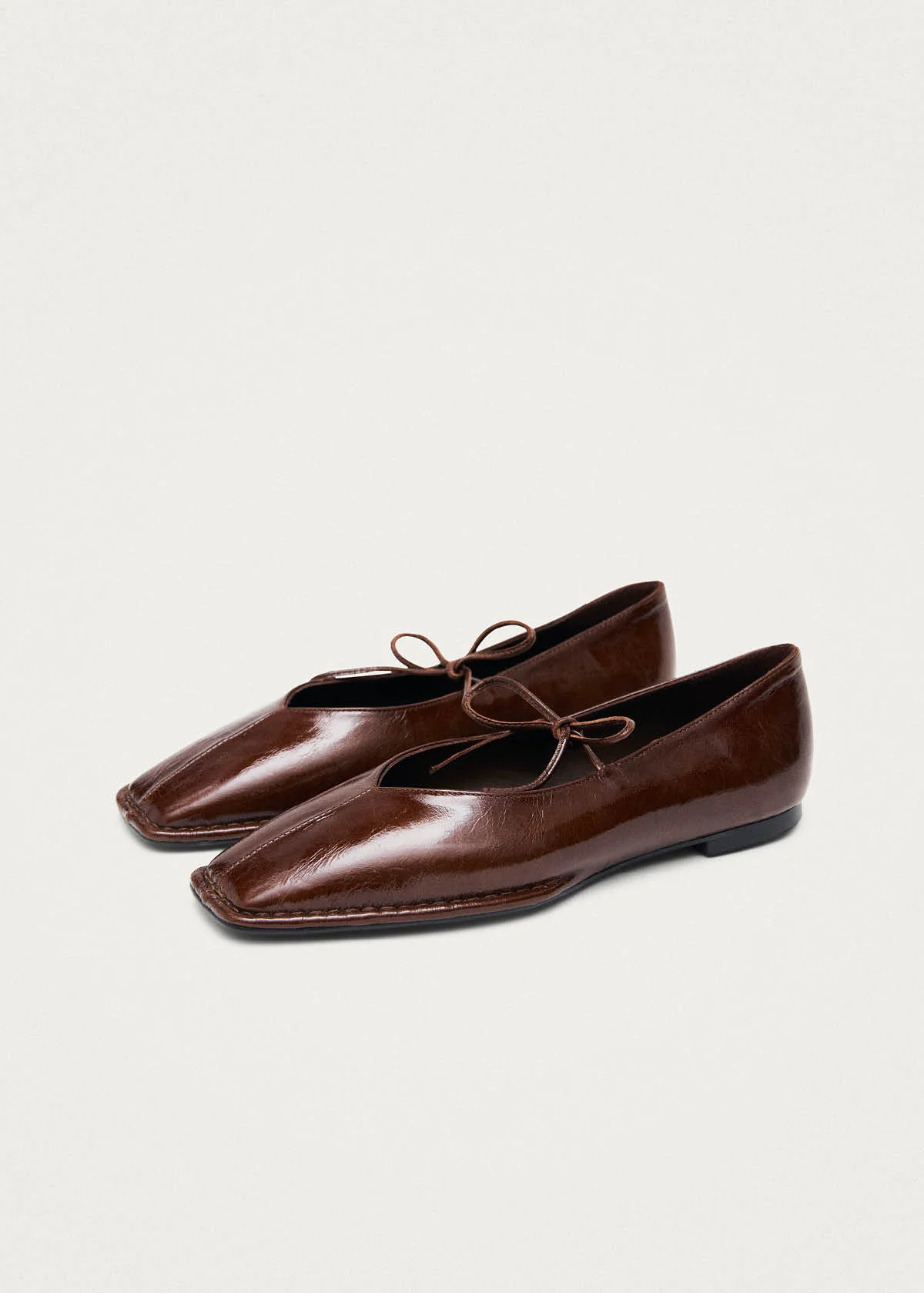 Sway Patent Brown Leather Ballet Flats - Image 4