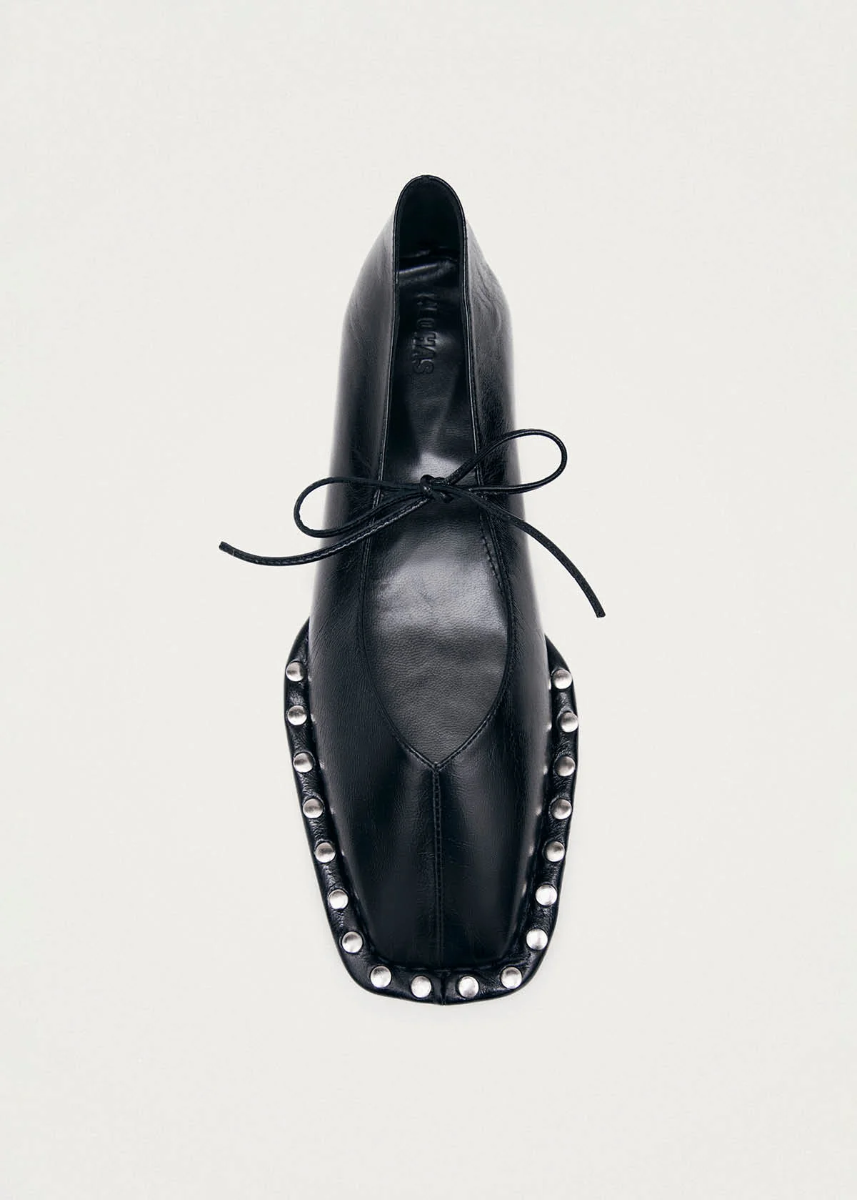 Sway Studs Rift Black Leather Ballet Flats