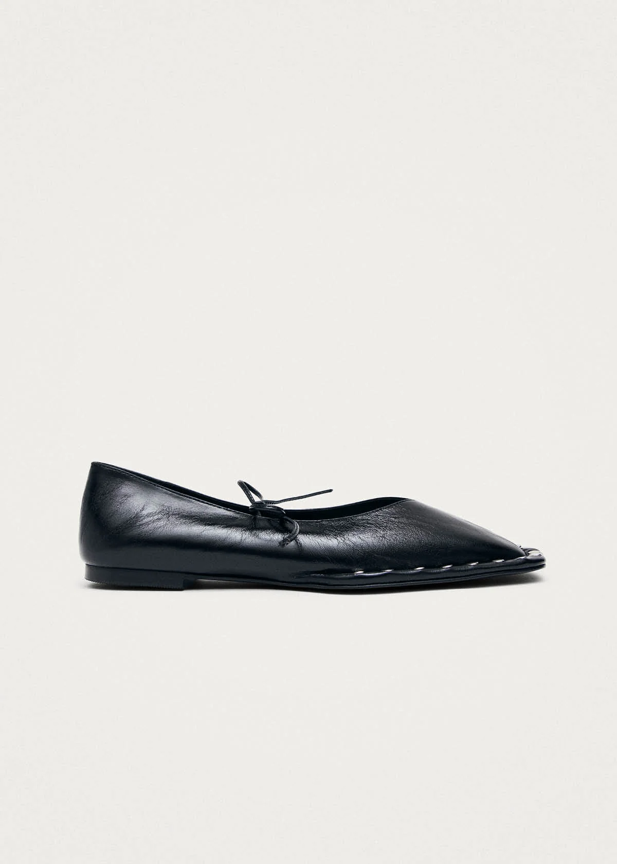 Sway Studs Rift Black Leather Ballet Flats - Image 4