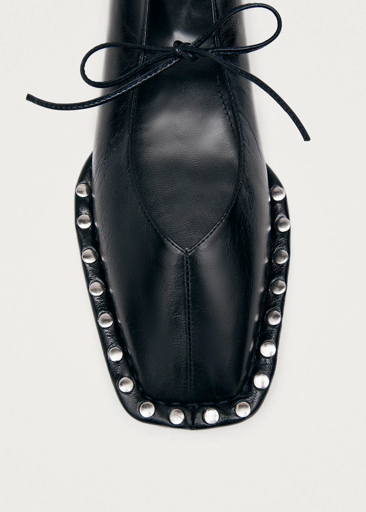 Sway Studs Rift Black Leather Ballet Flats - Image 6