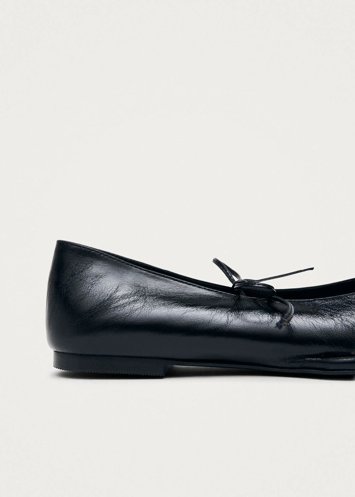 Sway Studs Rift Black Leather Ballet Flats - Image 7