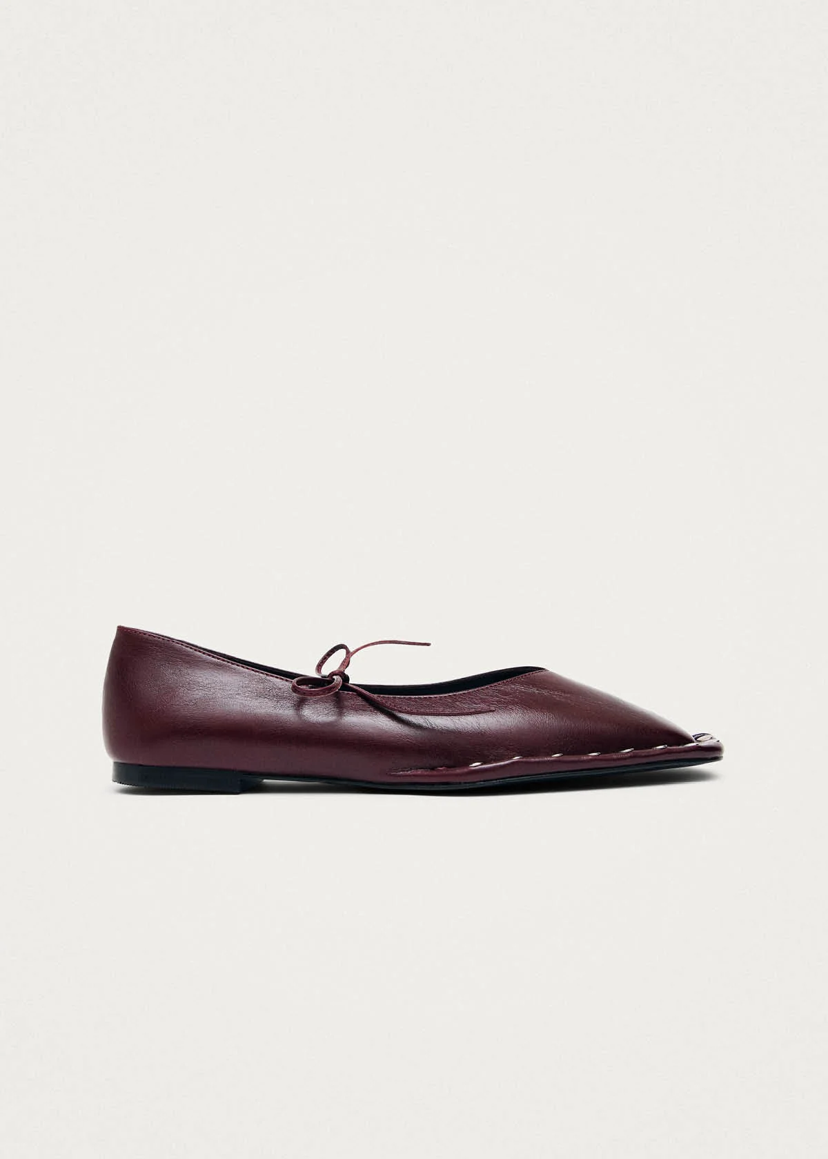 Sway Studs Rift Burgundy Leather Ballet Flats - Image 4