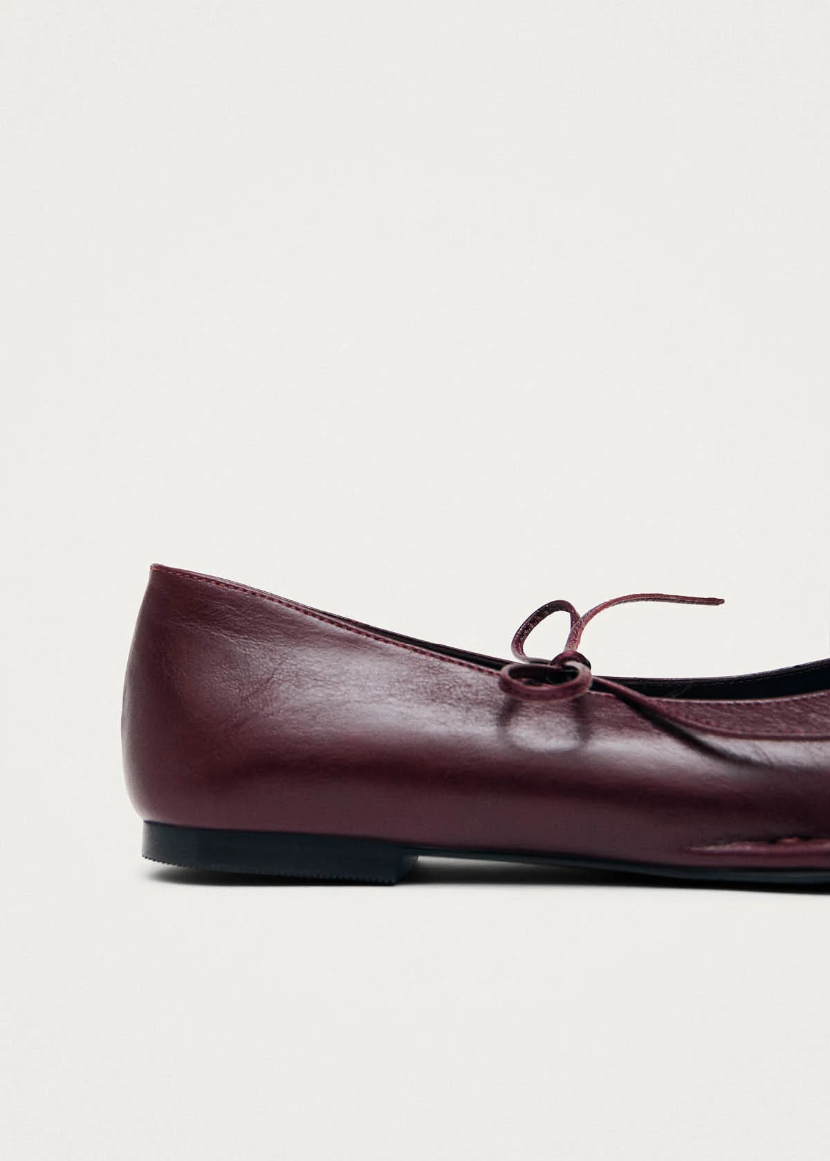 Sway Studs Rift Burgundy Leather Ballet Flats - Image 7