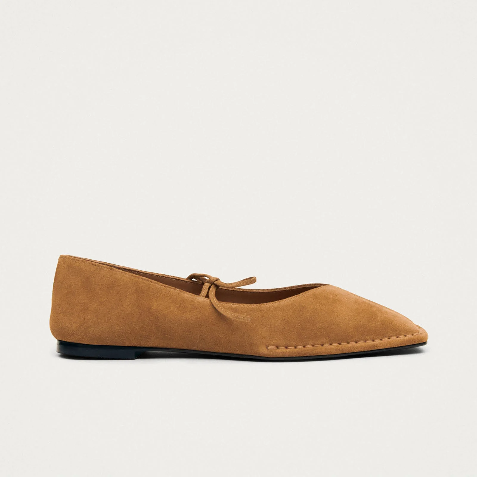 Sway Suede Tan Leather Ballet Flats - Image 3