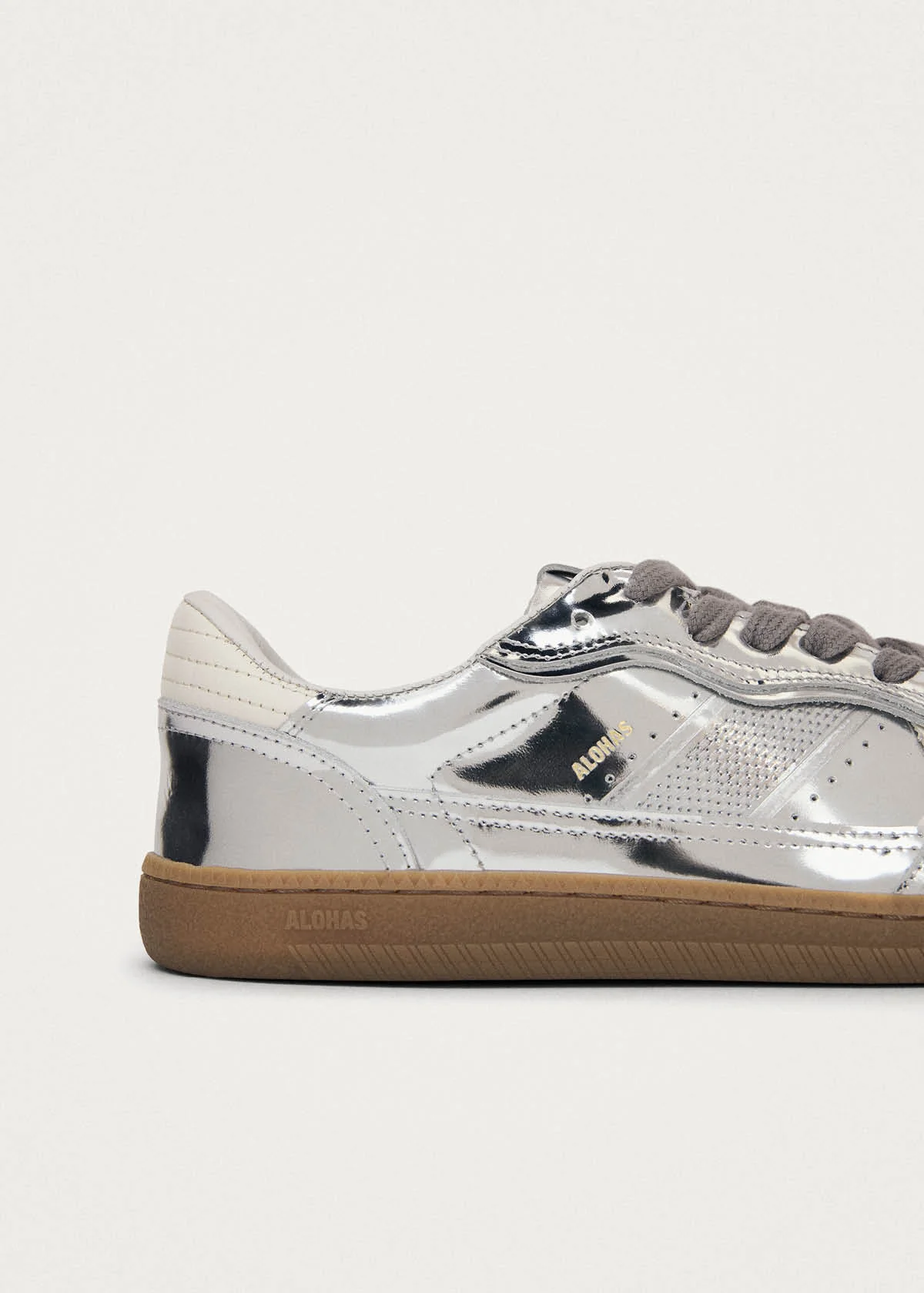 Tb.00 Barefoot Rife Shimmer Silver Cream Leather Sneakers - Image 7