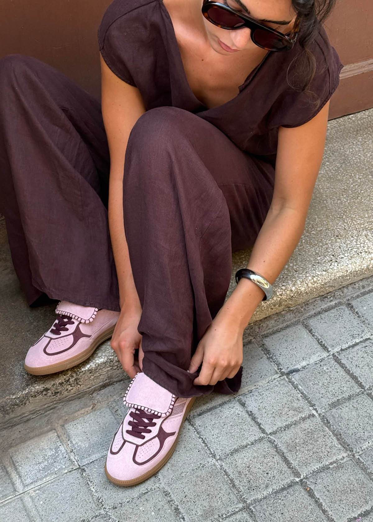 Tb.490 Club Suede Pink Leather Sneakers - Image 8