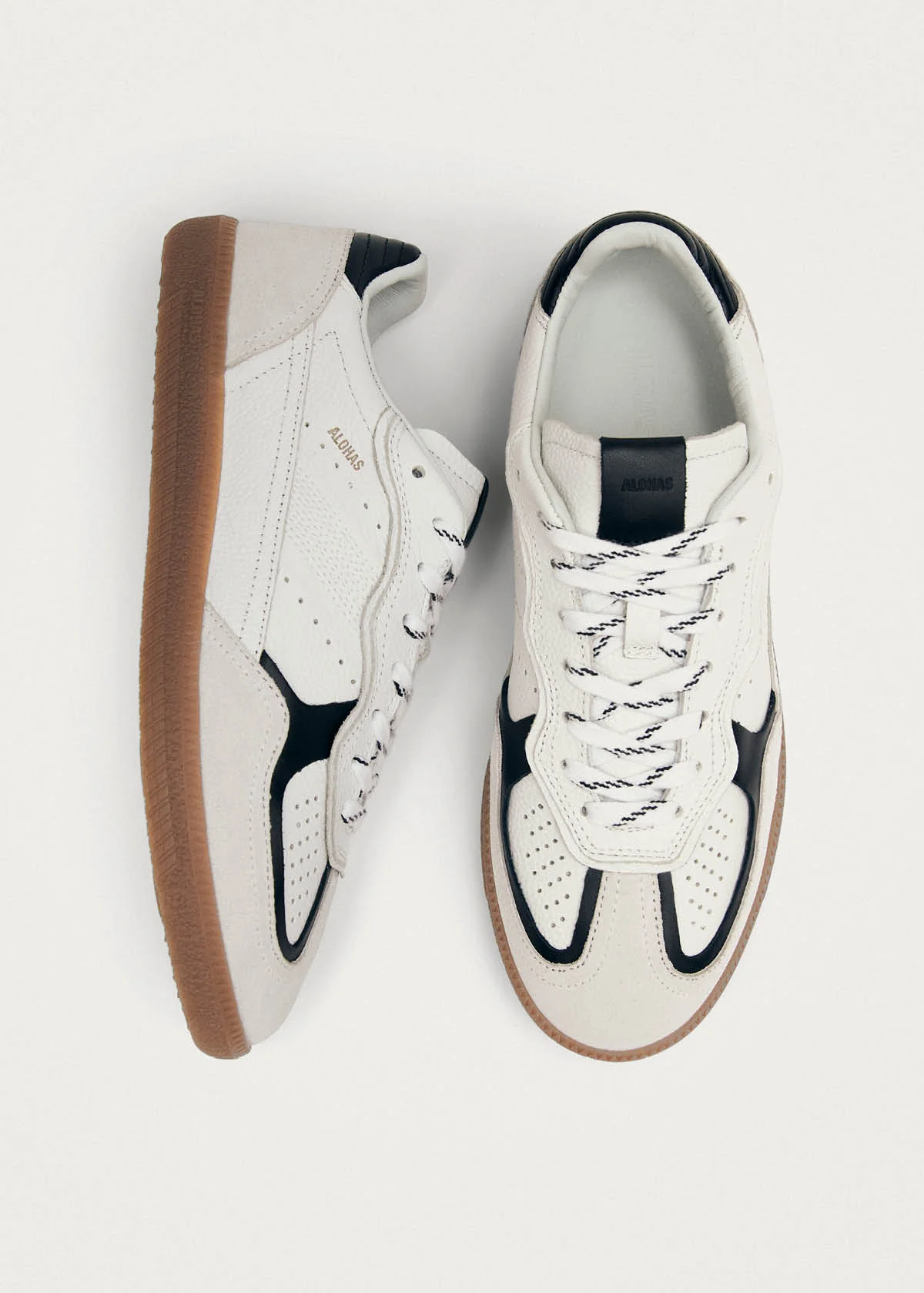 Tb.490 Rife Grain White Black Leather Sneakers - Image 4