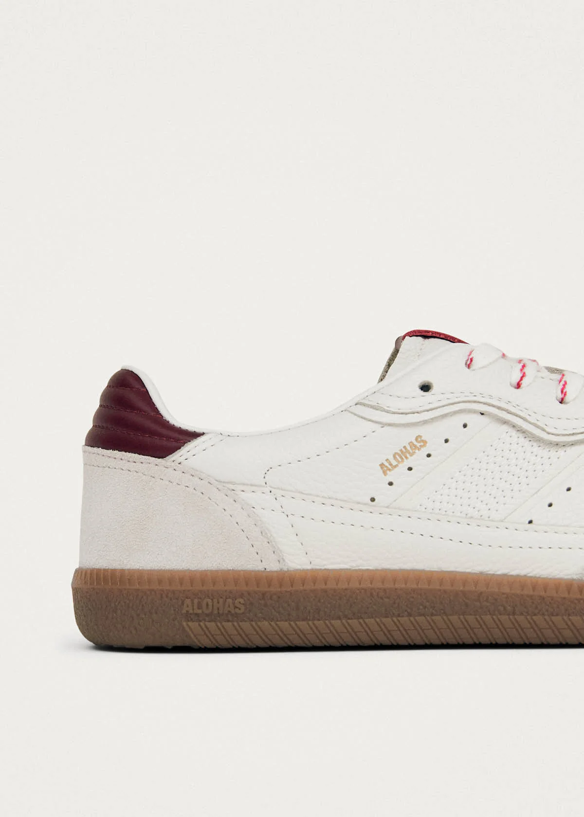 Tb.490 Rife Grain White Burgundy Leather Sneakers - Image 8