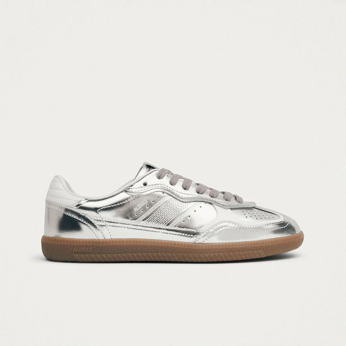 Tb.490 Rife Shimmer Silver Cream Leather Sneakers - Image 3