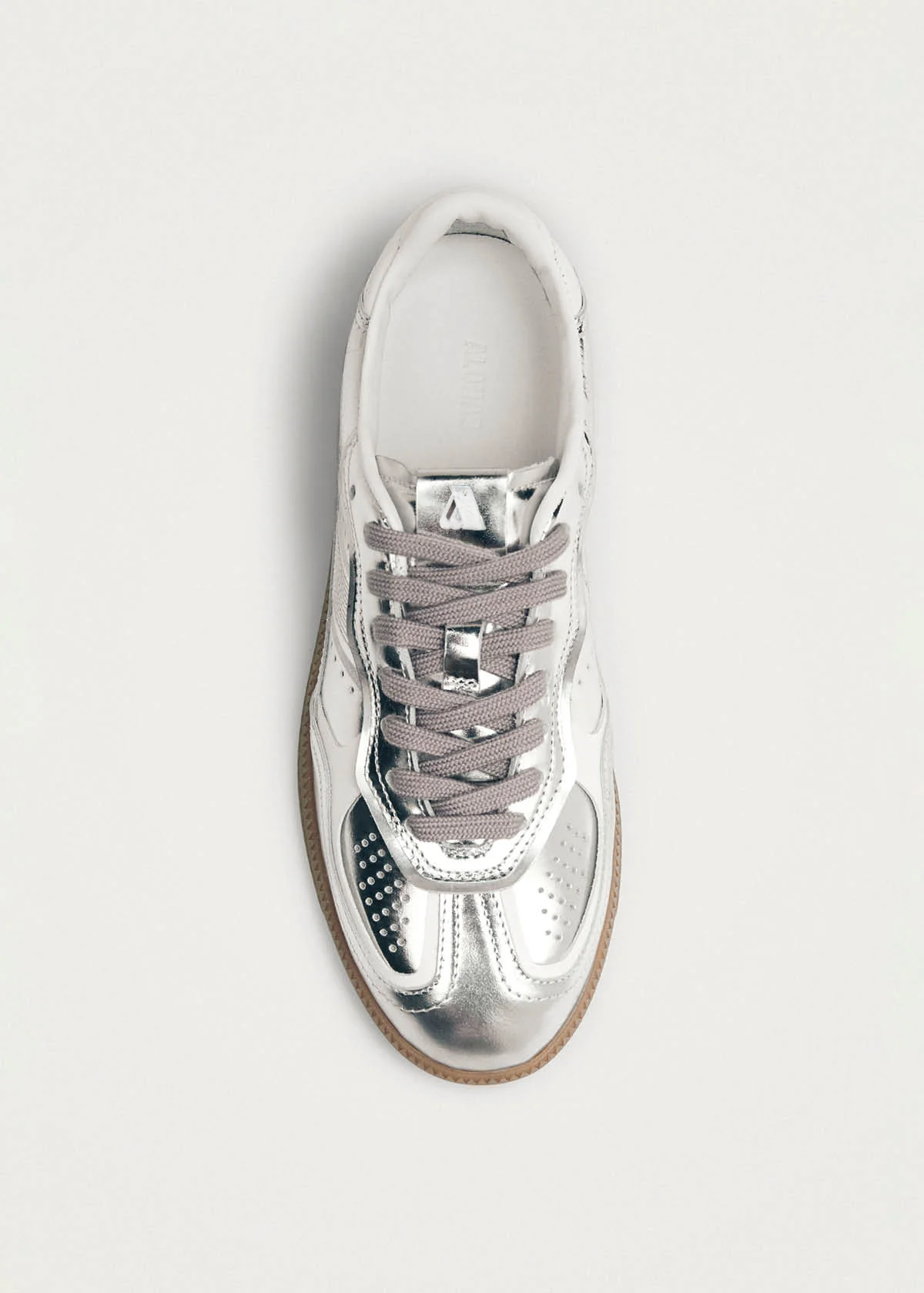 Tb.490 Rife Shimmer Silver Cream Leather Sneakers - Image 4
