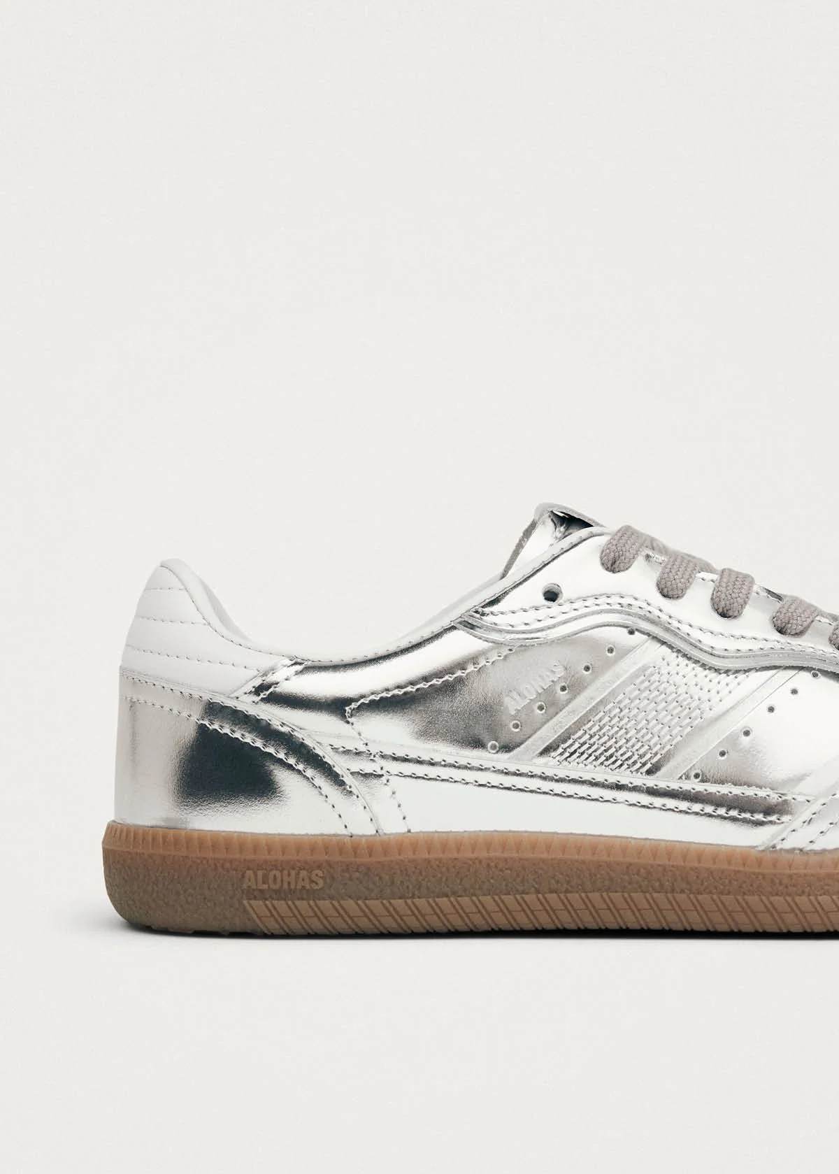 Tb.490 Rife Shimmer Silver Cream Leather Sneakers - Image 7