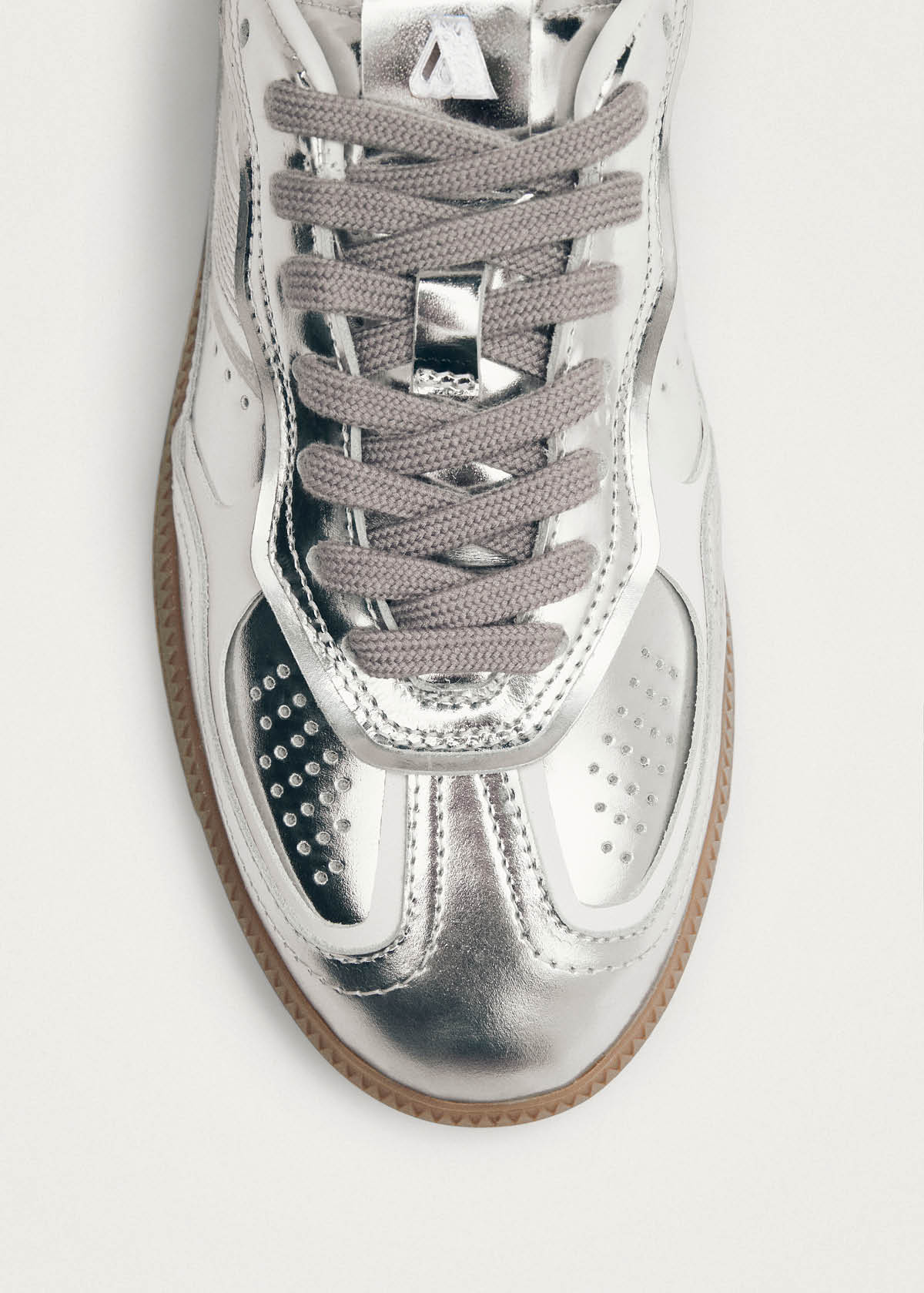 Tb.490 Rife Shimmer Silver Cream Leather Sneakers - Image 8