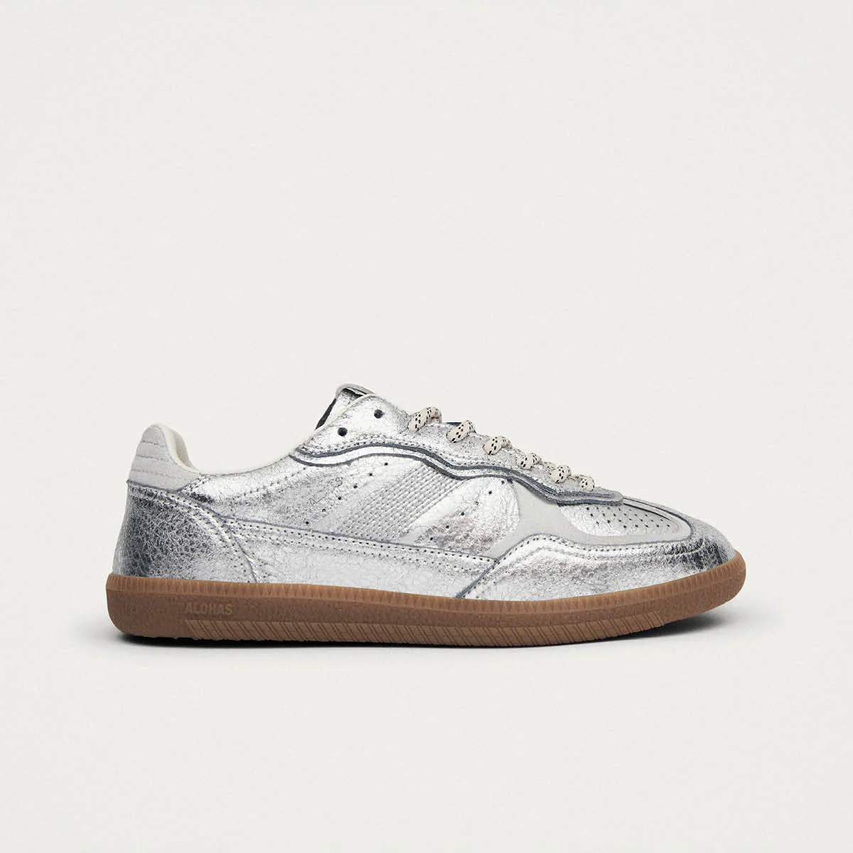 Tb.490 Shimmer Recycled Silver Cream Leather Sneakers - Image 3