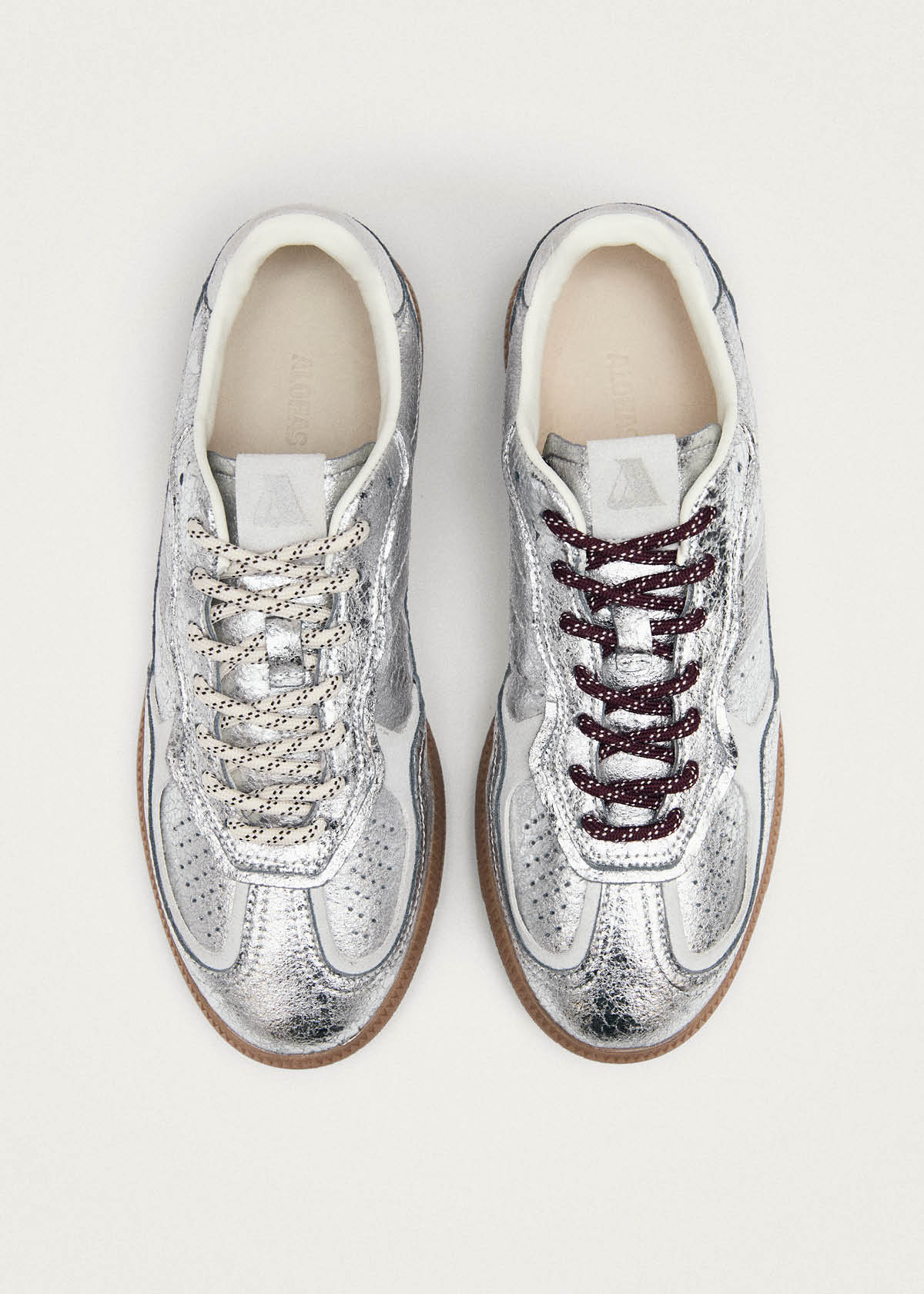 Tb.490 Shimmer Recycled Silver Cream Leather Sneakers - Image 5