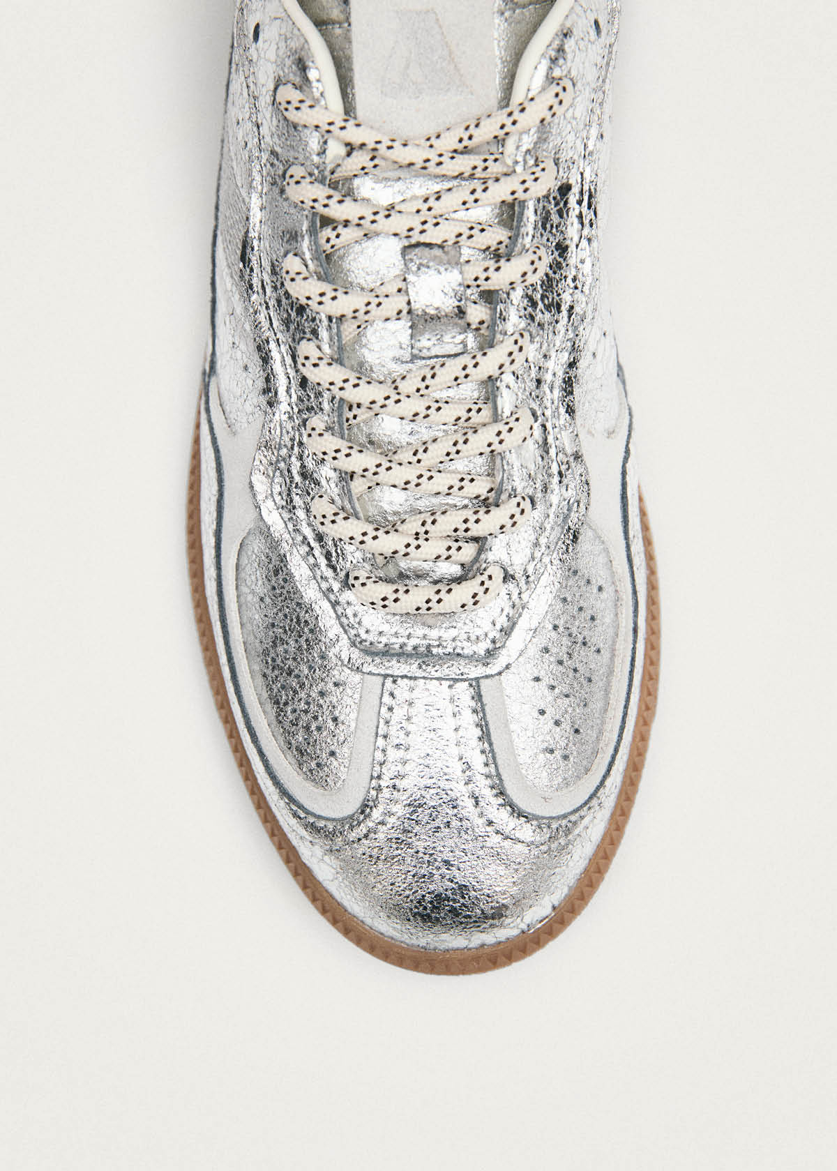 Tb.490 Shimmer Recycled Silver Cream Leather Sneakers - Image 6